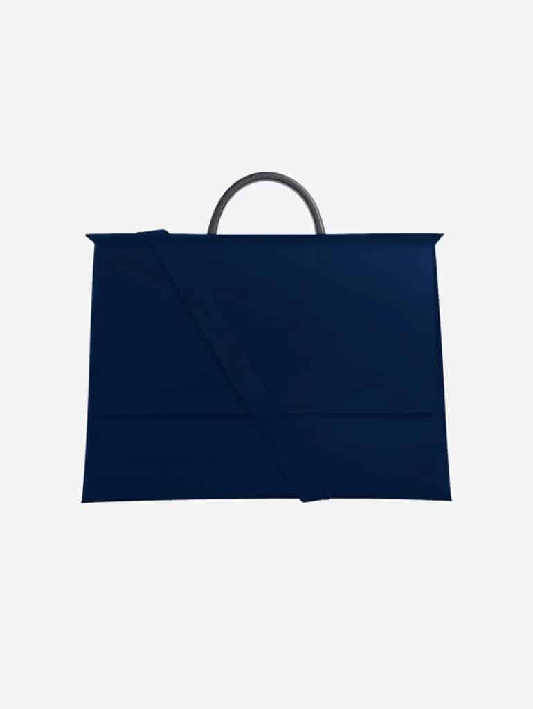 Midnight blue recycled vegan leather portfolio bag from Hemincuff