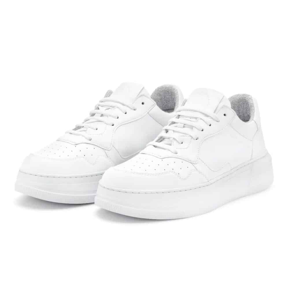 Alexandra K vegan corn leather white sneakers