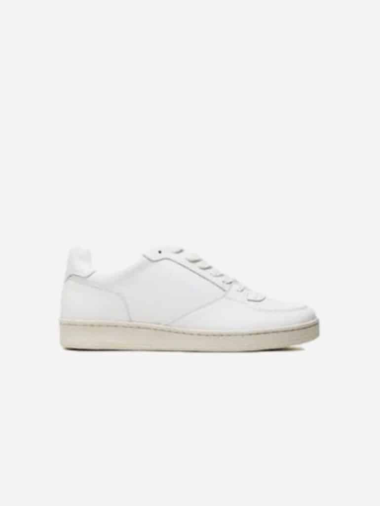 White vegan leather unisex trainers