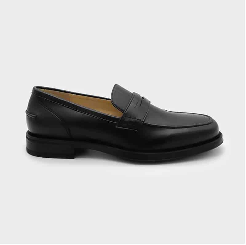 Vegan black corn leather loafers from Solari Milano