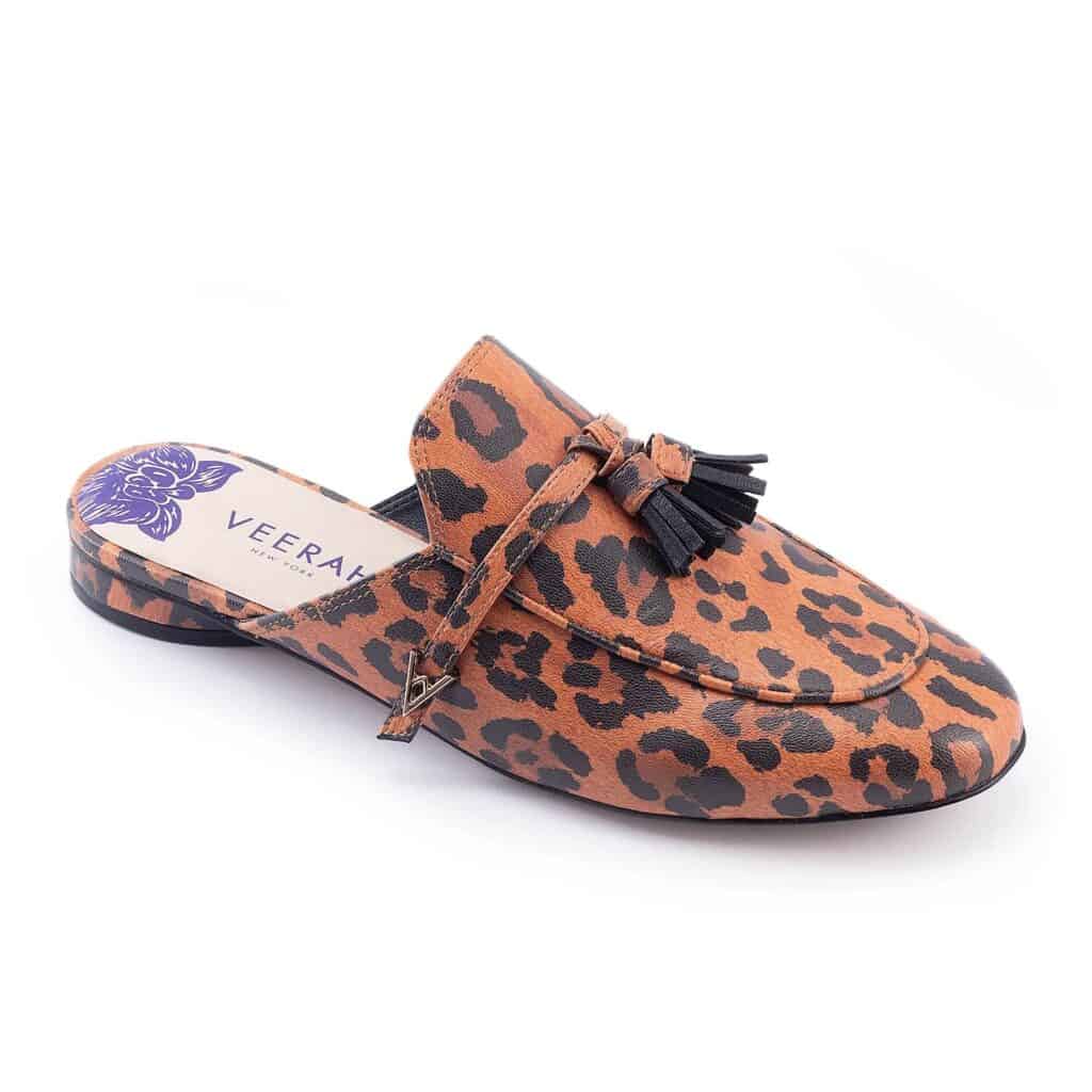Vegan leopard print loafers from Veerah