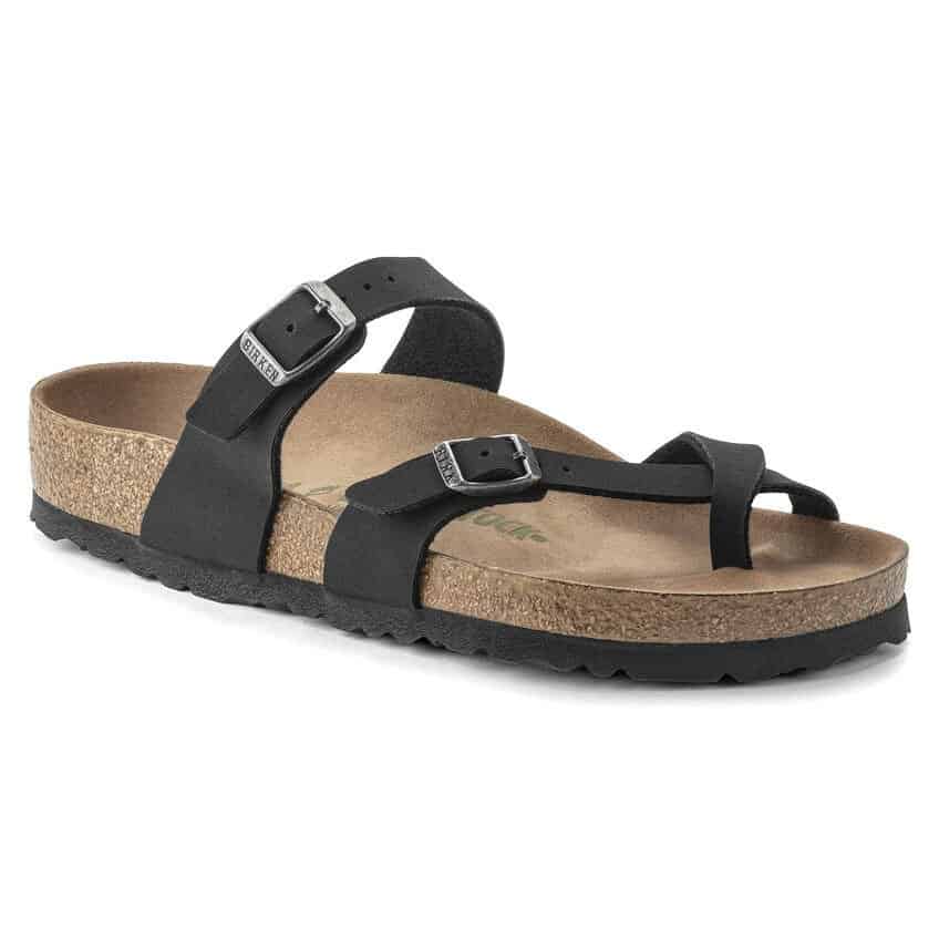 Vegan leather two strap sandals with crossover toe ring Birkenstock Mayari sandals