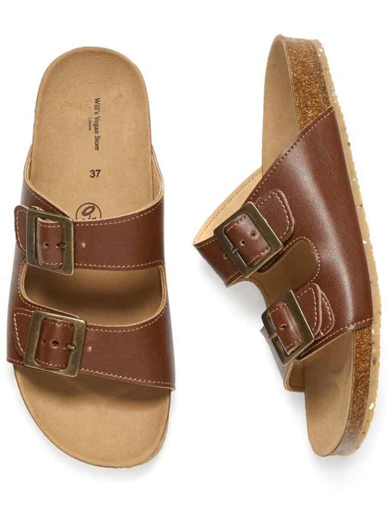 Men's vegan leather two strap footbed sandals from Will's