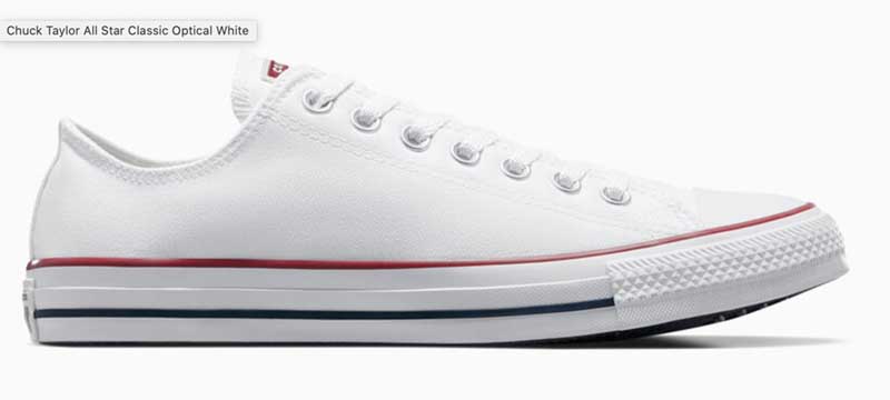 Converse white canvas low top Chuck Taylor sneakers
