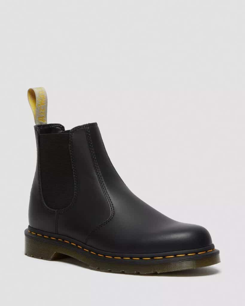 Black vegan leather Dr Martens Chelsea boots