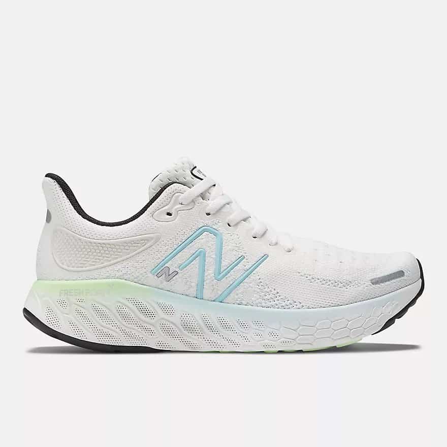 New Balance womens fresh foam 1080 trainers in white, blue and green