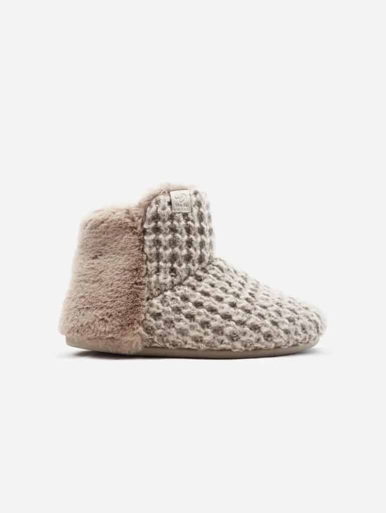 Vegan waffle knit and faux fur slipper boots from Shu Da Living