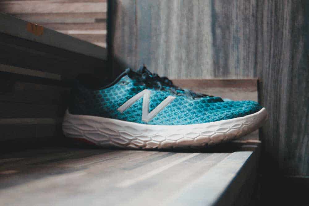 Bright blue New Balance vegan Fresh Foam sneakers with white soles
