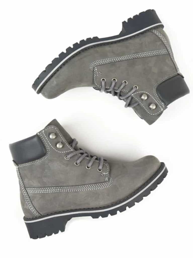 Grey vegan leather dock boots from WIlls