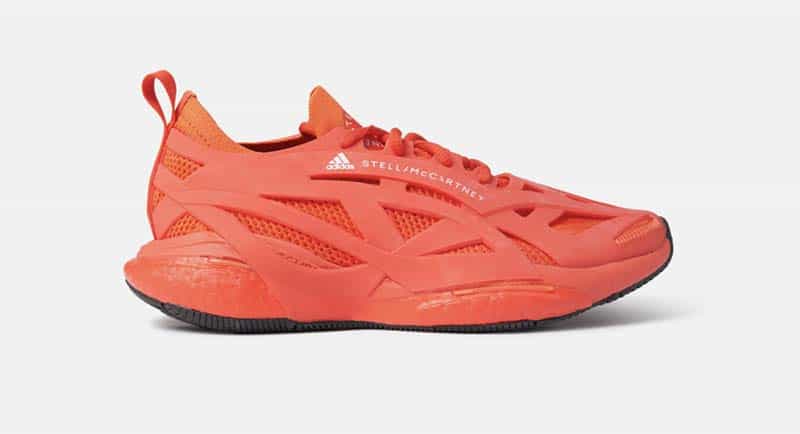 red stella mccartney solarglide vegan running trainers