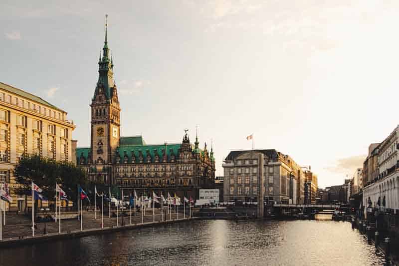 View of town hall in Hamburg