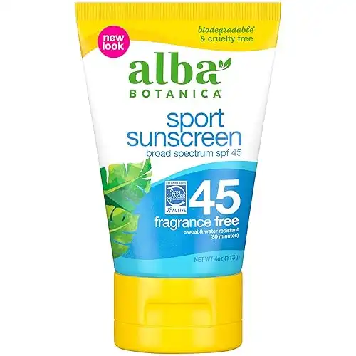 Alba Botanica Fragrance Free Sport Sunscreen Lotion SPF 45