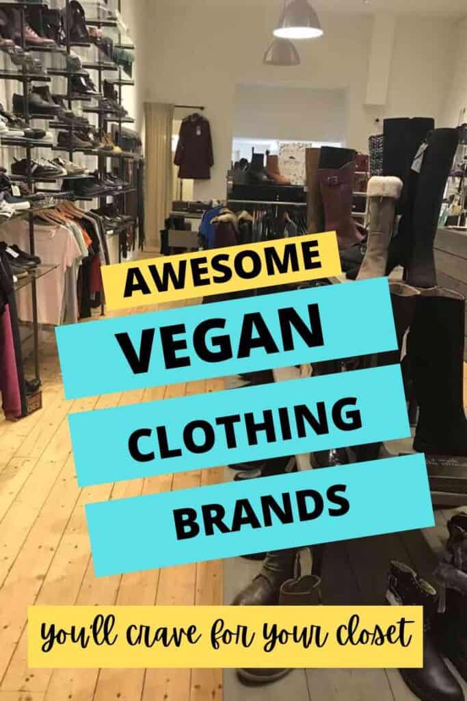 Pinterest image showing a vegan clothing store in Amsterdam with text that reads "awesome vegan clothing brands you'll crave for your closet"